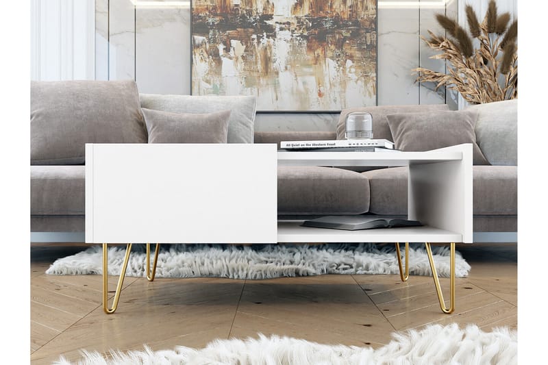 Soffbord Klinkerville 65 cm - Hvid - Sofabord & salongbord