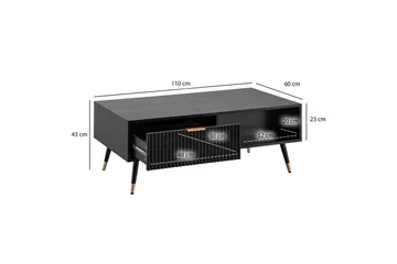 Soffbord Wohnling Svart, Guld - Møbler - Bord - Sofabord & salongbord