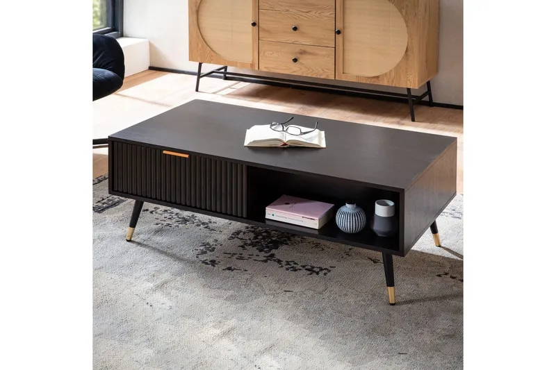 Soffbord Wohnling Svart, Guld - Møbler - Bord - Sofabord & salongbord