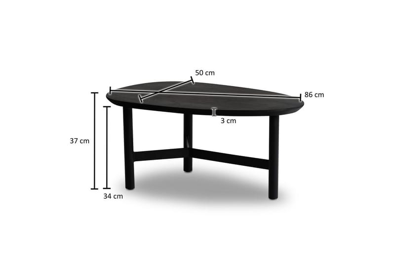 Soffbord Wohnling Svart - Møbler - Bord - Sofabord & salongbord