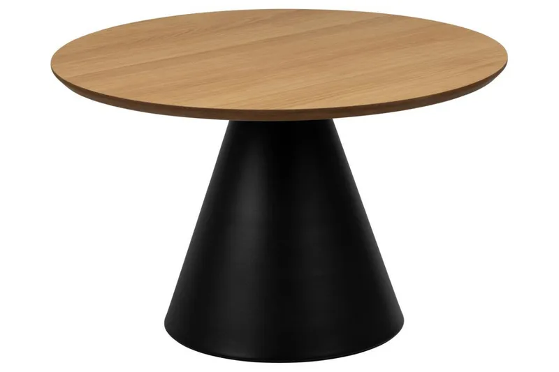 Soli Ø65 cm Rundt Sofabord i Tre med Konformet Fot, Beige
