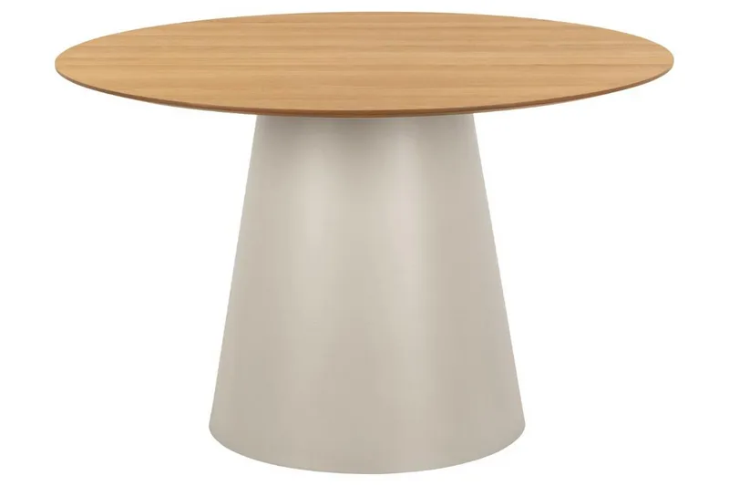 Soli Rundt Spisebord 120 cm med Eik- og Metalllook - Brun - Møbler - Bord - Spisebord & kjøkkenbord