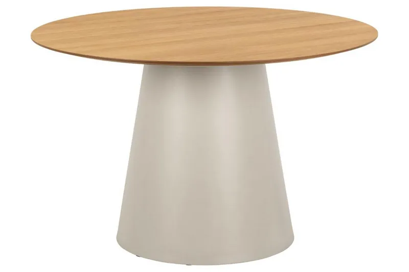 Soli Rundt Spisebord 120 cm med Eik- og Metalllook, Brun