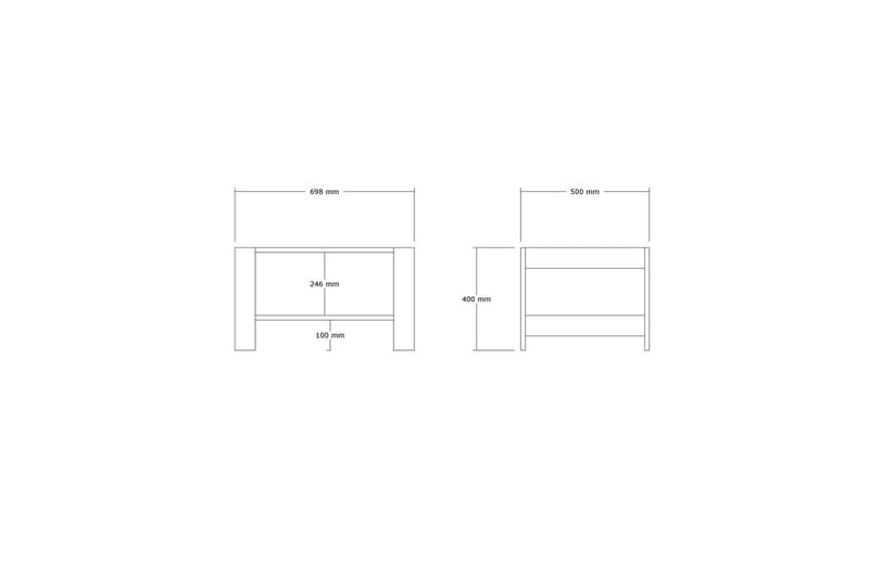 Sorin Stuebord 69,8 cm - Hvit - Møbler - Bord - Sofabord & salongbord