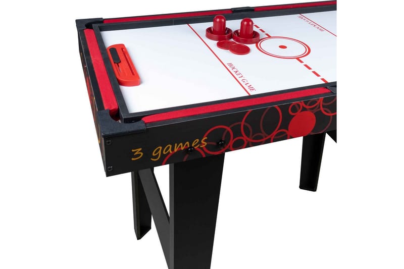 3-i-1 Spillbord - Svart|Rød - Spillebord - Airhockey bord