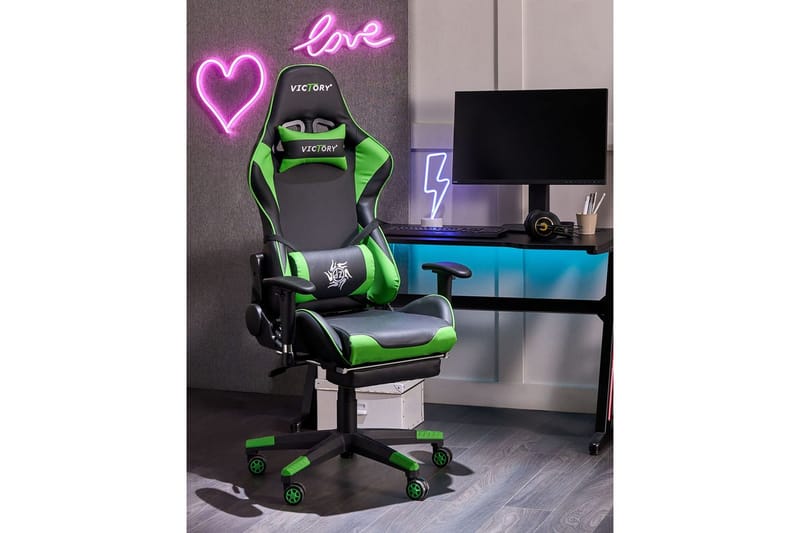 Gamingstol Victory Svart/Grønn - Svart/Grønn - Møbler - Bord - Spillebord