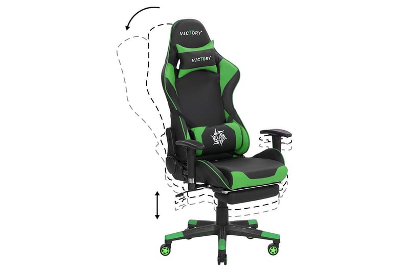 Gamingstol Victory Svart/Grønn - Svart/Grønn - Møbler - Bord - Spillebord