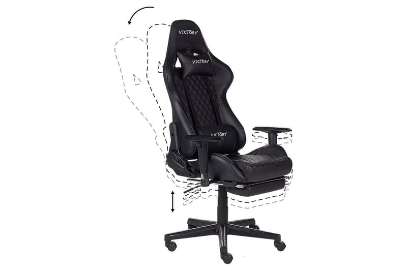 Gamingstol Victory Svart/Hvit - Svart/Hvit - Møbler - Bord - Spillebord