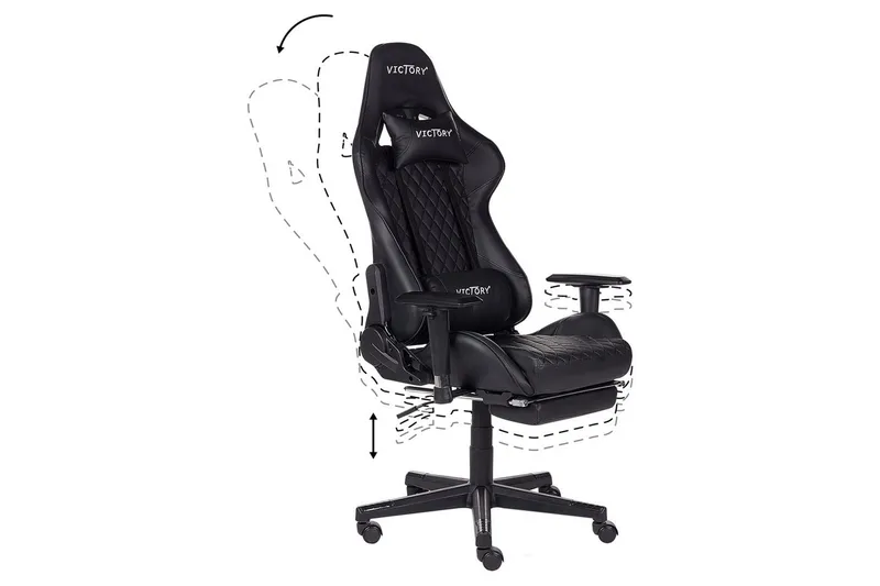 Gamingstol Victory Svart/Hvit - Svart/Hvit - Møbler - Bord - Spillebord