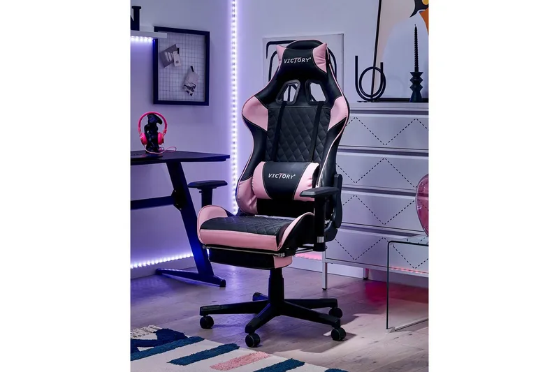 Gamingstol Victory Svart/Rosa - Svart/Rosa - Møbler - Bord - Spillebord