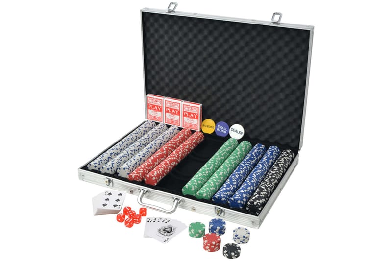 Pokersett med 1000 sjetonger aluminium - Spillebord - Pokerbord