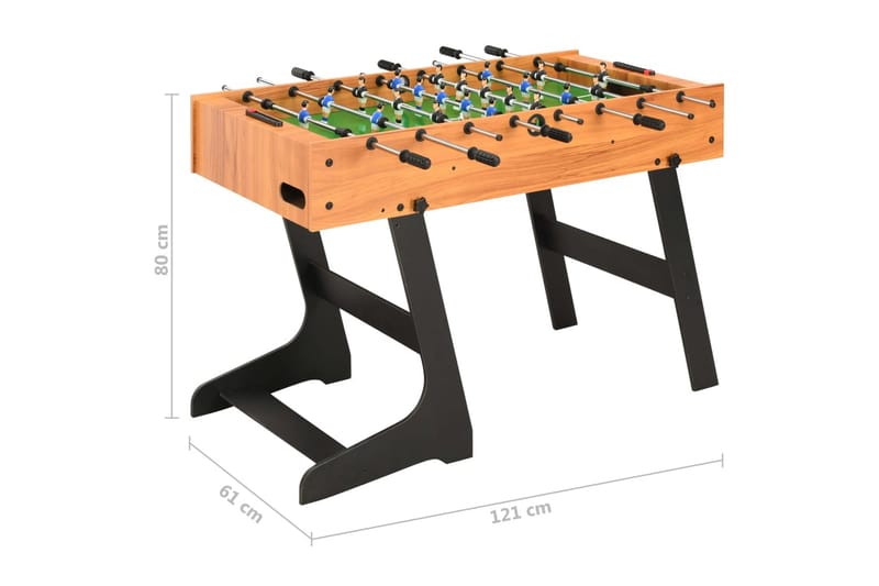 Sammenleggbart fotballbord 121x61x80 cm lys brun - Brun - Spillebord - Fotballbord