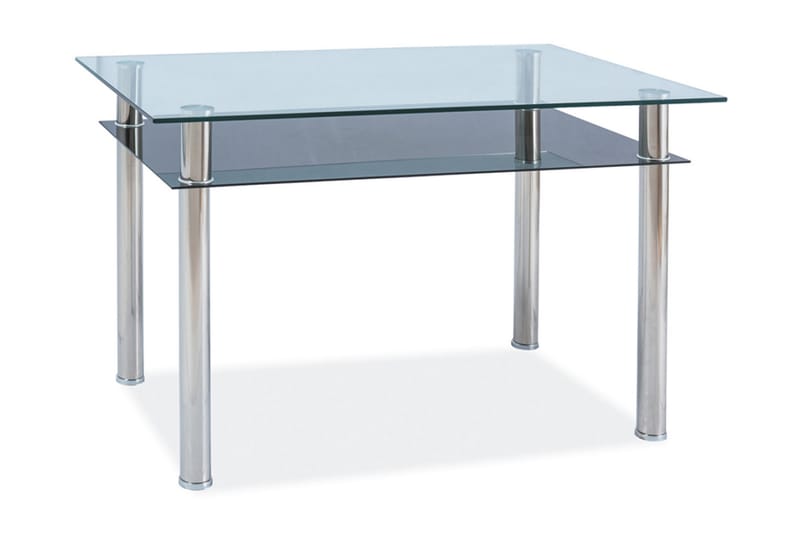 Spisebord Avadi 90 cm - Glass/Sølv - Spisebord & kjøkkenbord
