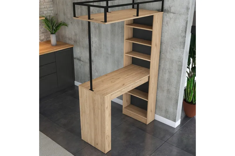 Spisebord Beloumont Valnøtt / Svart - Svart/Mørkebrun - Møbler - Bord - Spisebord & kjøkkenbord