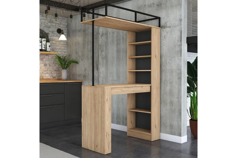 Spisebord Beloumont Valnøtt / Svart - Svart/Mørkebrun - Møbler - Bord - Spisebord & kjøkkenbord