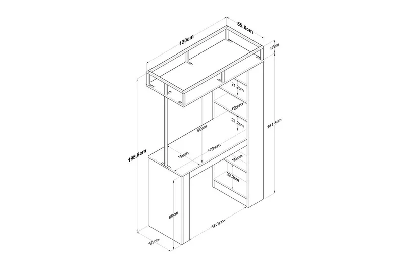 Spisebord Beloumont Valnøtt / Svart - Svart/Mørkebrun - Møbler - Bord - Spisebord & kjøkkenbord