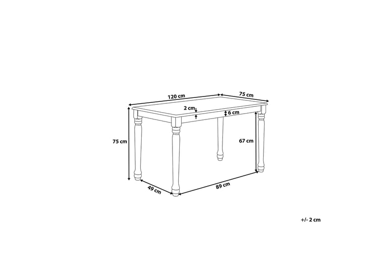Spisebord Cary 120 cm - Hvit - Spisebord & kjøkkenbord