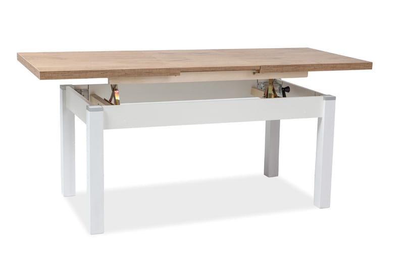 Spisebord DinEik Forlengningsbart 124 cm - Tre/Natur/Hvit - Spisebord & kjøkkenbord