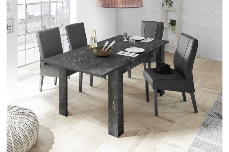 Spisebord Ghiaccio Forlengningsbart 137 cm - Svart Marmor - Spisebord & kjøkkenbord