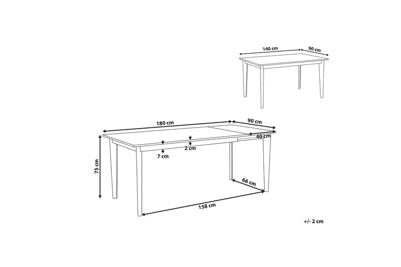 Spisebord Godterisett 180 cm Sammenleggbart - Hvitt lys - Sammenleggbart bord - Spisebord & kjøkkenbord