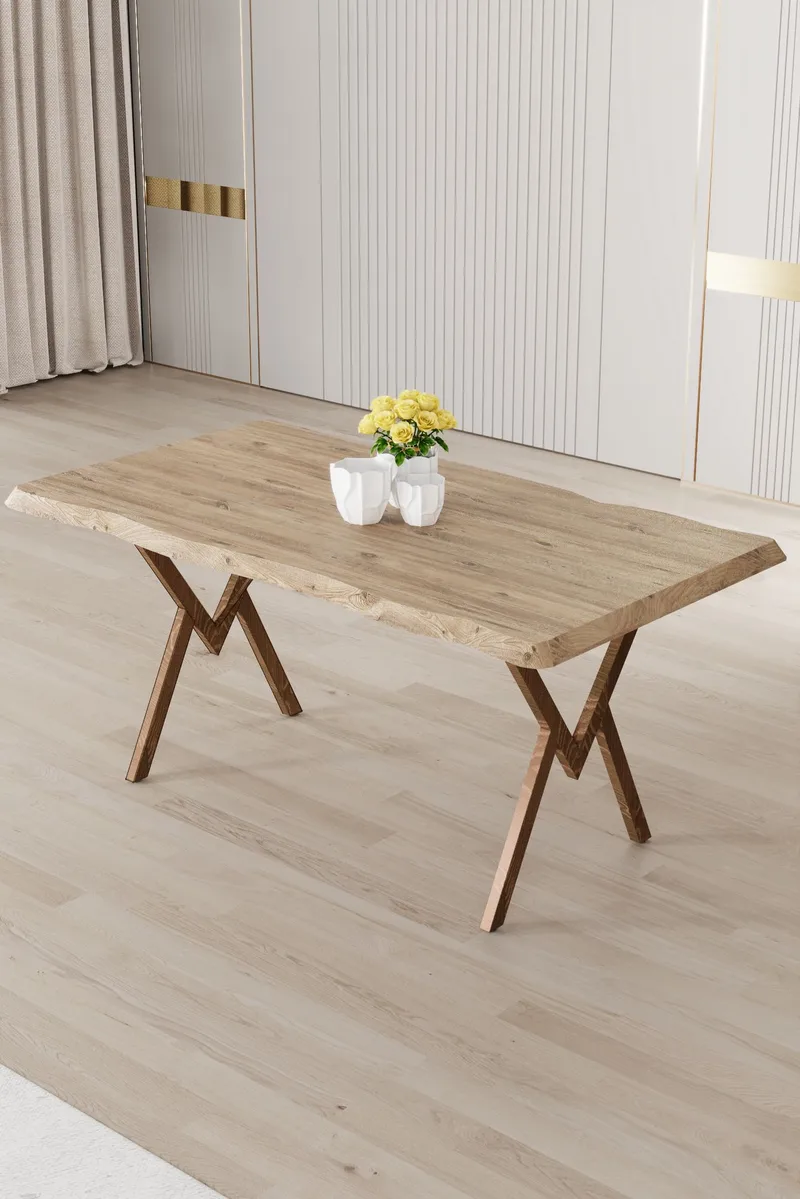 Spisebord Hanah Home Akort (130 x 73 x 80 cm) Atlantisk furu brun - Møbler - Bord - Spisebord & kjøkkenbord