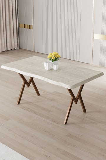 Spisebord Hanah Home Akort (130 x 73 x 80 cm) Travertin brun - Møbler - Bord - Spisebord & kjøkkenbord