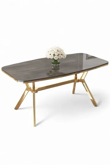Spisebord Hanah Home Esla (160 x 75 x 90 cm) Antrasitt gull