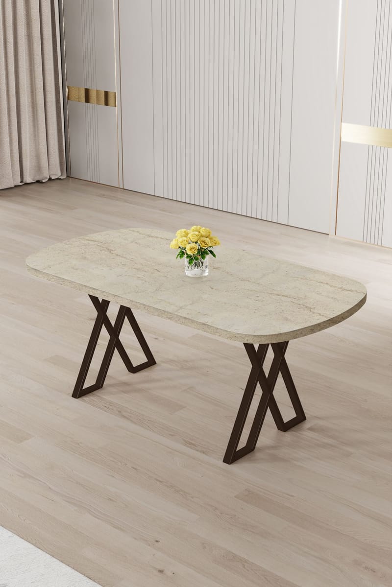Spisebord Hanah Home Kaye (168 x 76 x 90 cm) Travertin brun - Møbler - Bord - Spisebord & kjøkkenbord