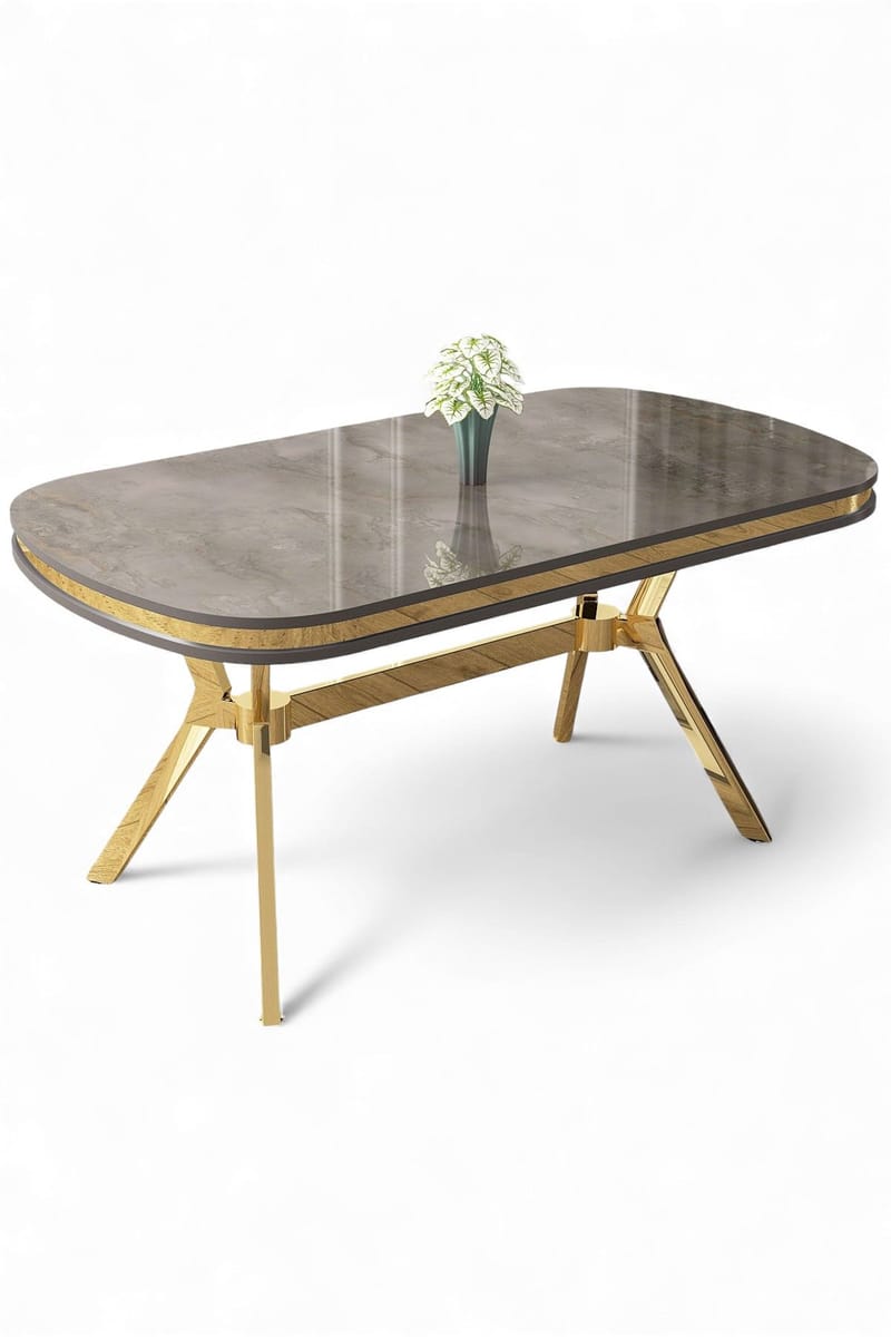 Spisebord Hanah Home Olya (168 x 75 x 90 cm) Antrasitt gull