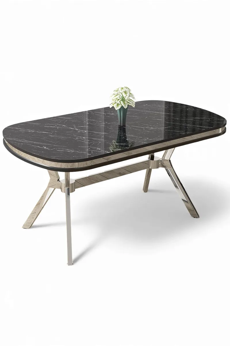 Spisebord Hanah Home Olya (168 x 75 x 90 cm) Svart marmor krom