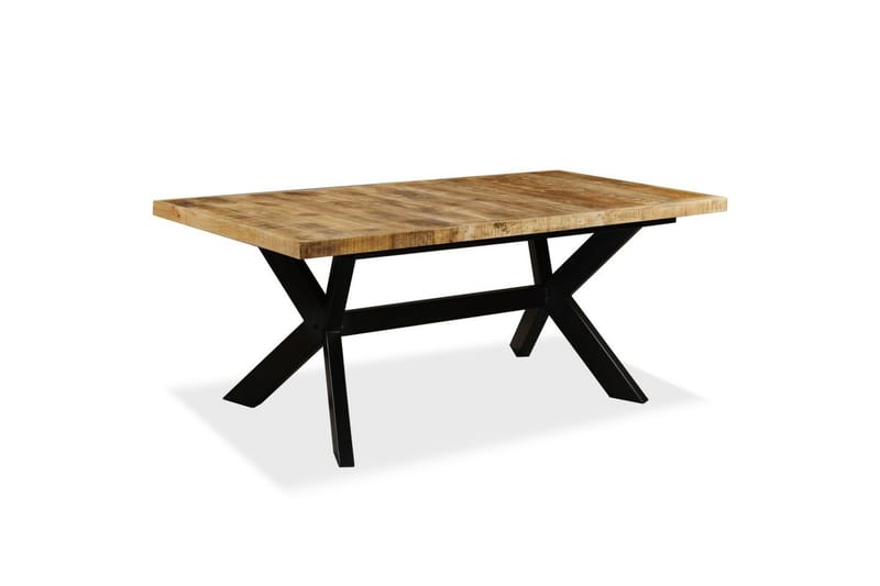Spisebord heltre mango og stålkors 180 cm - Brun - Spisebord & kjøkkenbord
