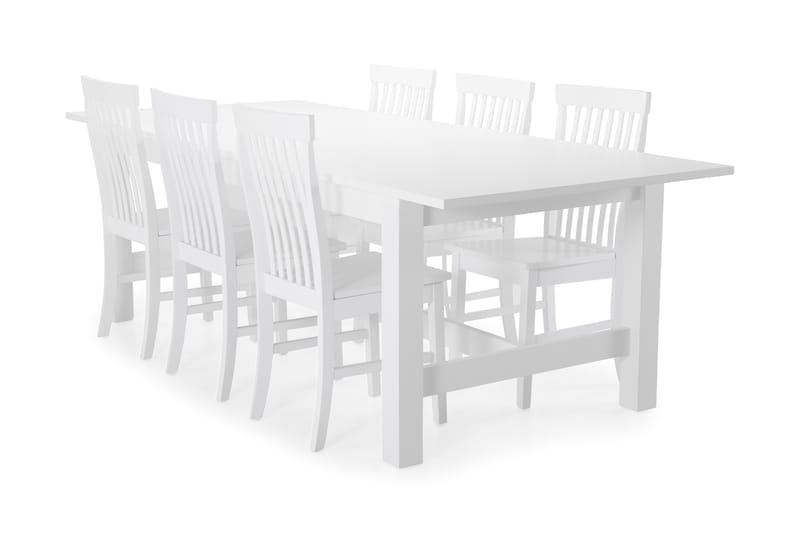 Spisebord Isadora med 6 Milica stoler - Hvit - Spisegruppe