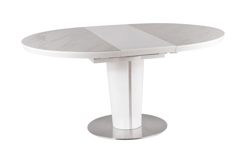 Spisebord Jaars Forlengningsbart 120 cm Rundt - Keramikk/Lyse - Spisebord & kjøkkenbord - Marmorbord
