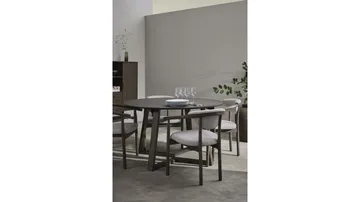 Spisebord Jämtorrås ø130/230 cm - Brunlakkert og hvitpigmentert eik - Møbler - Bord - Spisebord & kjøkkenbord
