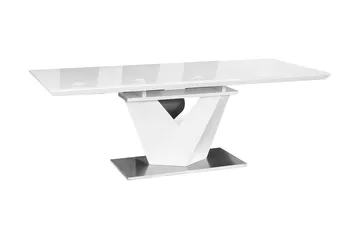 Alaras Spisebord 160 cm - Glass/Hvit - Møbler - Bord - Spisebord & kjøkkenbord