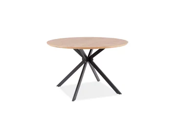 Astera Spisebord 120 cm Rundt - Eik/Svart - Møbler - Bord - Spisebord & kjøkkenbord