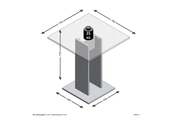 Bandol Lite Kvadratisk Spisebord 70 cm med Betonglook - Betonggrå - Møbler - Bord - Spisebord & kjøkkenbord