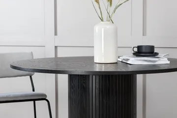 Bianca Rundt Spisebord 110 cm med Tre- og Valnøttutseende - Svart - Møbler - Bord - Spisebord & kjøkkenbord