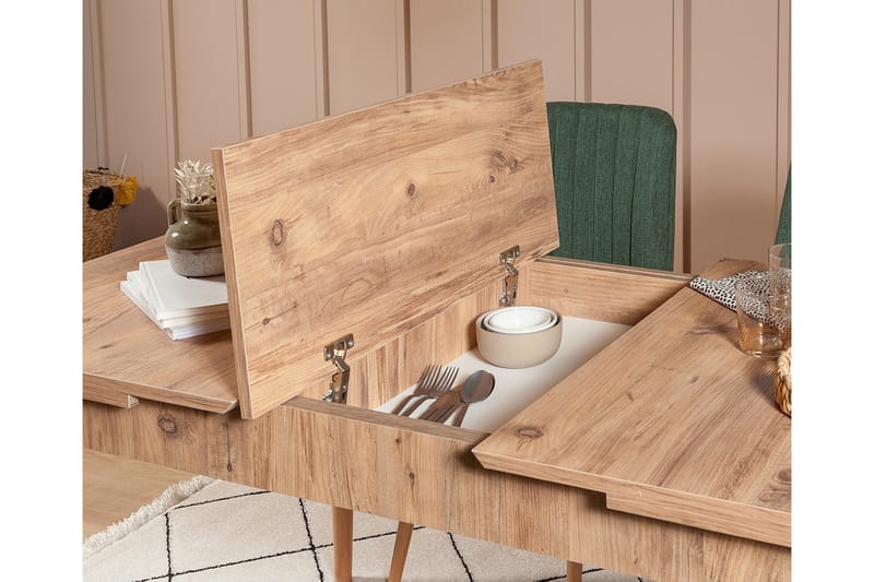 Board Vanlandingham 75 cm - Tre | Natur | Grønn - Spisebord & kjøkkenbord