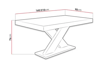 Bombax Uttrekkbart Rektangulært Spisebord 160–210 cm i Tre med Eketreutseende - Beige - Møbler - Bord - Spisebord & kjøkkenbord