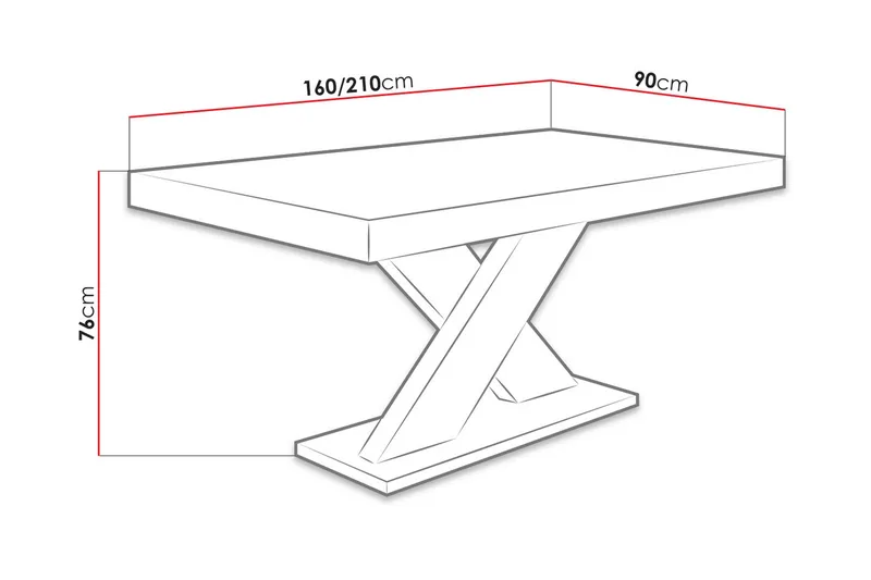 Bombax Uttrekkbart Rektangulært Spisebord 160–210 cm i Tre med Eketreutseende - Beige - Møbler - Bord - Spisebord & kjøkkenbord