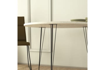 Bonnick Lite Rundt Bord 90 cm med Eik- og Marmorutseende - Svart/Hvit - Møbler - Bord - Spisebord & kjøkkenbord