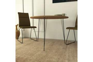 Bonnick Lite Rundt Bord 90 cm med Tre- og Eikeutseende - Brun/Svart - Møbler - Bord - Spisebord & kjøkkenbord