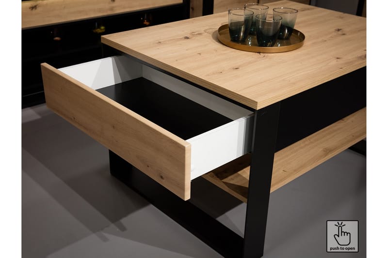 Bord Quant 84x140 cm - Eik/Svart - Spisebord & kjøkkenbord