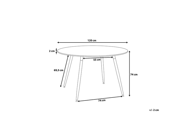 Bovio Rundt Spisebord 120 cm i Tre - Svart - Møbler - Bord - Spisebord & kjøkkenbord