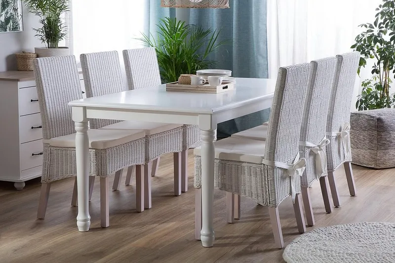 Cary Rektangulært Spisebord 180 cm i Tre - Hvit - Møbler - Bord - Spisebord & kjøkkenbord
