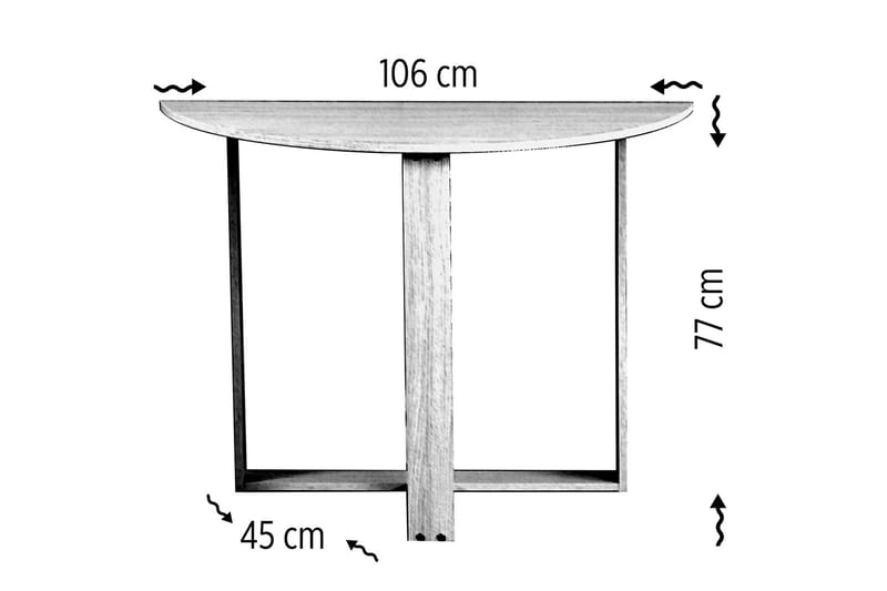 Comfortale Halvrunt Spisebord 106 cm i Tre - Hvit - Møbler - Bord - Spisebord & kjøkkenbord
