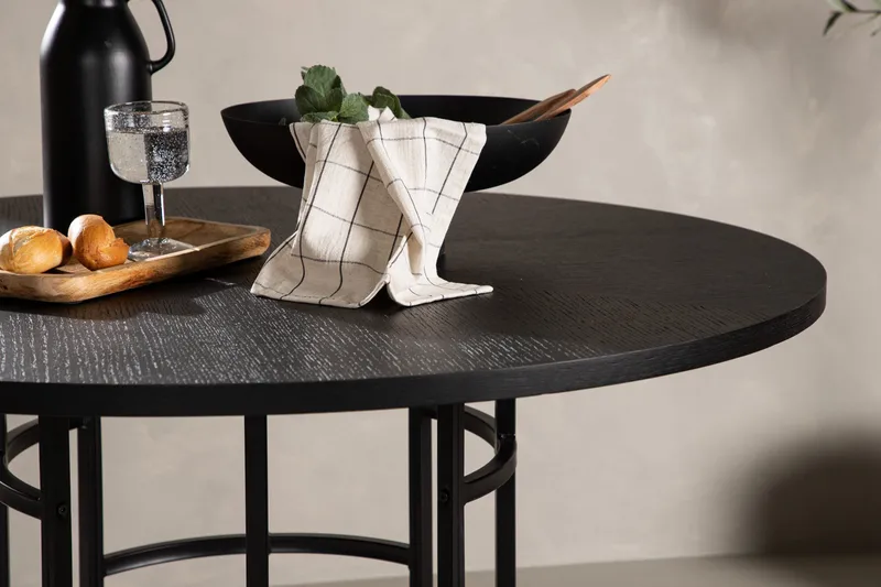 Copenhagen Spisebord 115 cm Rundt - Sort - Møbler - Bord - Spisebord & kjøkkenbord