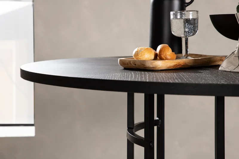 Copenhagen Spisebord 115 cm Rundt - Sort - Møbler - Bord - Spisebord & kjøkkenbord
