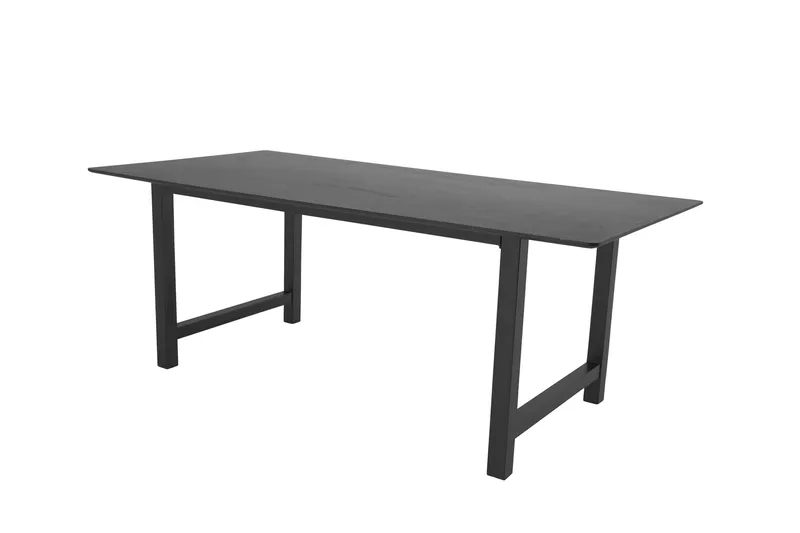 Count Stort Rektangulært Spisebord 220 cm med Mørkt Tre- og Metallutseende - Svart - Møbler - Bord - Spisebord & kjøkkenbord